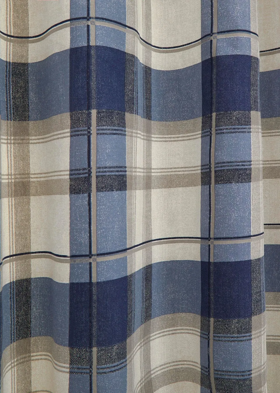 Fusion Balmoral Check Navy Eyelet Curtains