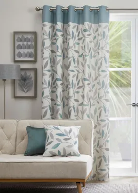 Fusion Beechwood Blue Eyelet Curtains