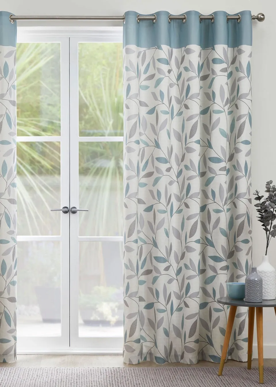 Fusion Beechwood Blue Eyelet Curtains