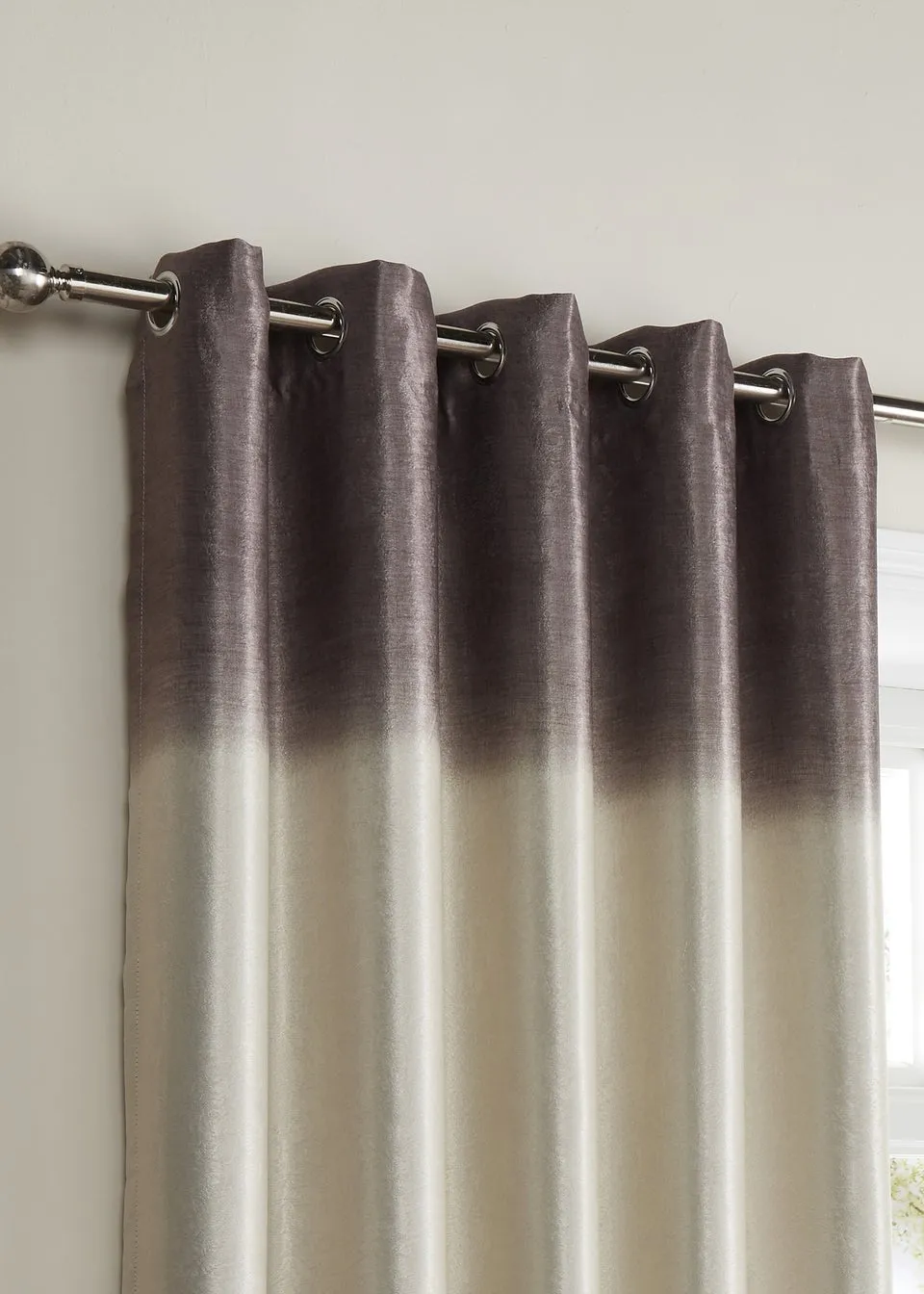 Fusion Ombre Strata Brown Eyelet Curtains