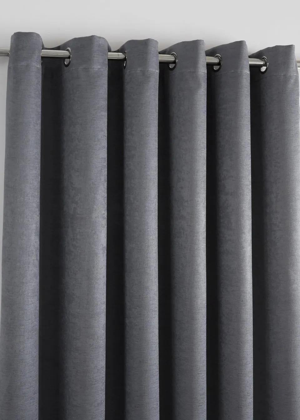 Fusion Strata Dimout Grey Eyelet Curtains