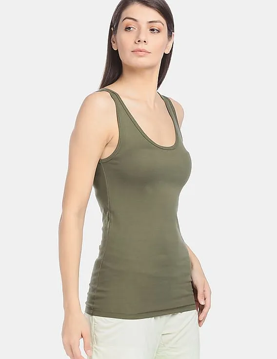 GAP Women Green Scoop Neck Tank