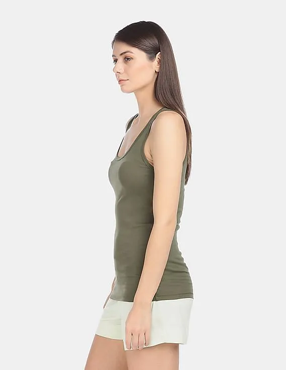 GAP Women Green Scoop Neck Tank