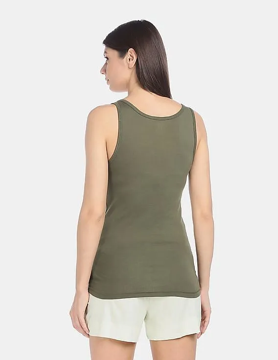 GAP Women Green Scoop Neck Tank