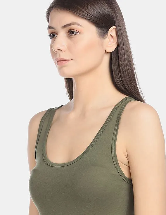 GAP Women Green Scoop Neck Tank