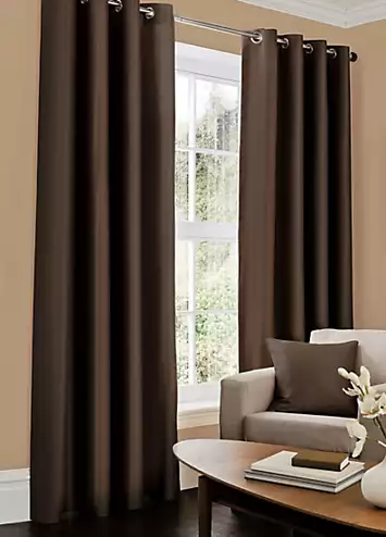 Gaveno Cavailia Faux Silk Plain Eyelet Curtains | Kaleidoscope