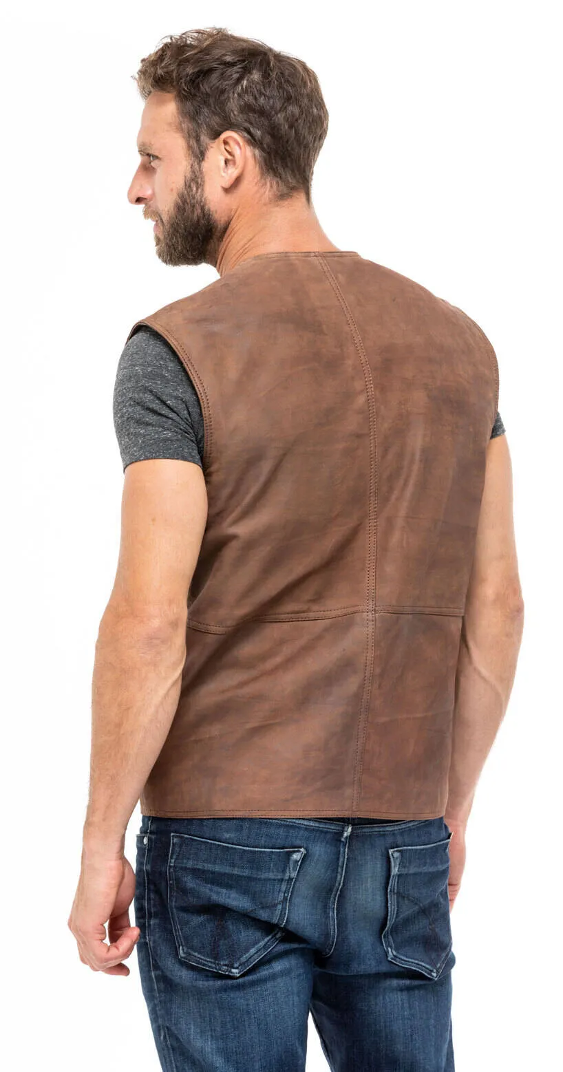 Gero man whiskey leather vest