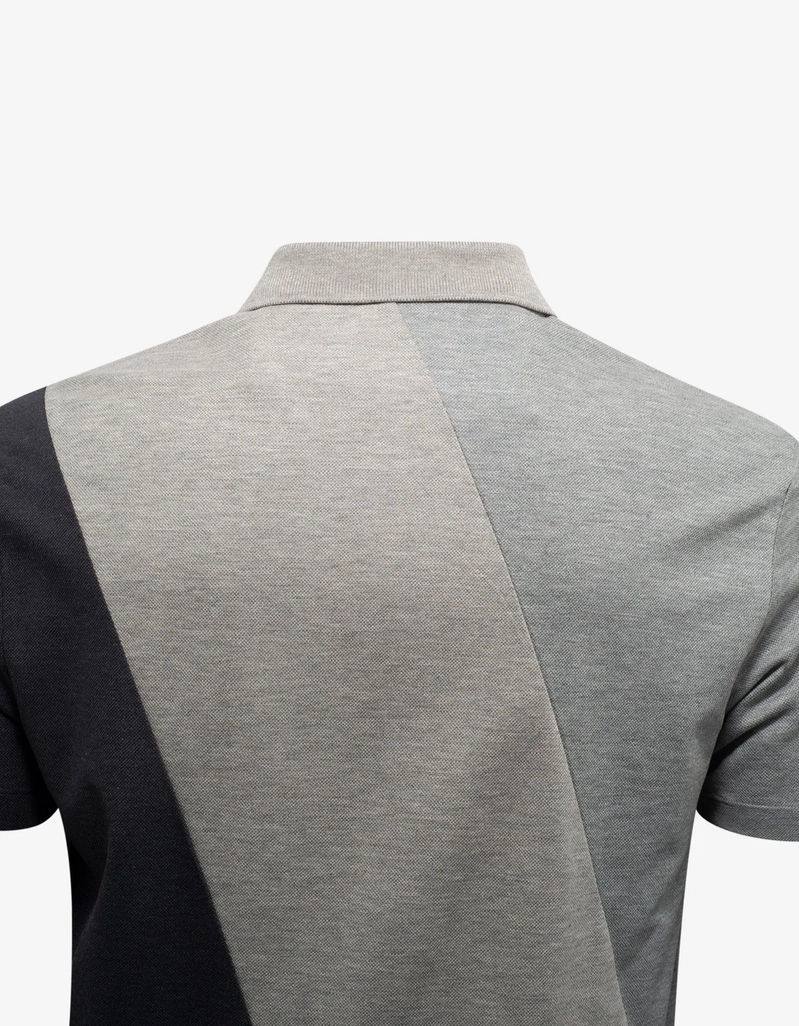 Grey Patchwork Logo Polo T-Shirt