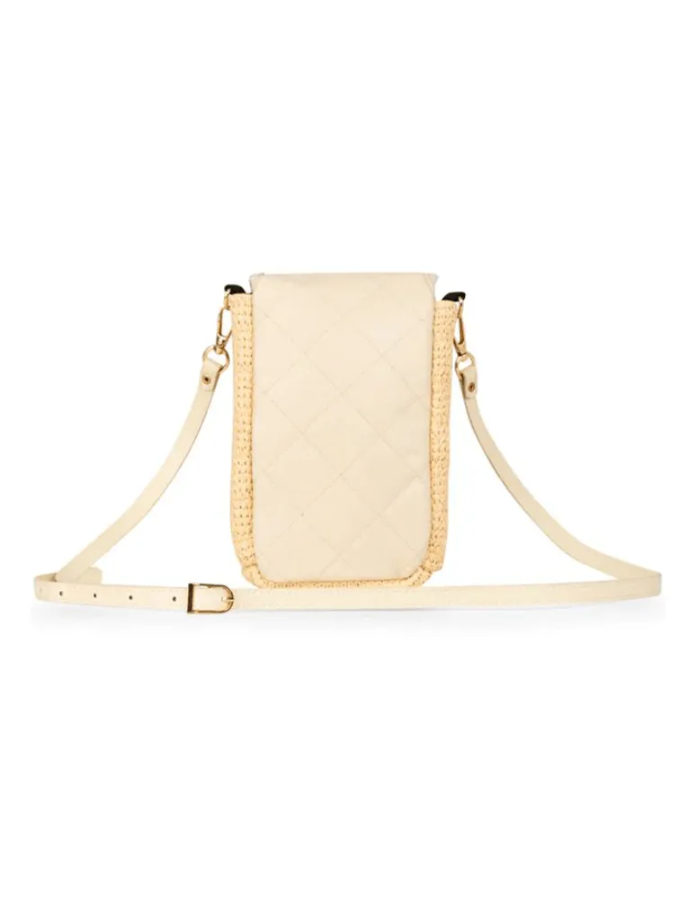 Haute Shore Riley Drift Phone Flap Crossbody in Raffia/Vanilla