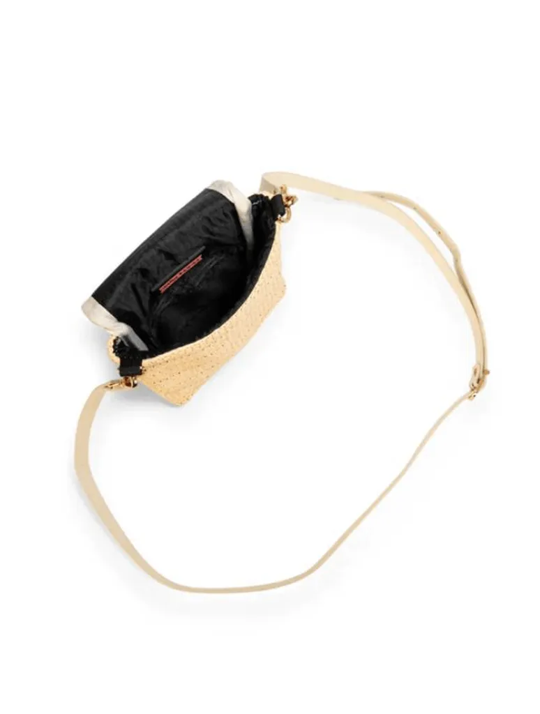 Haute Shore Riley Drift Phone Flap Crossbody in Raffia/Vanilla