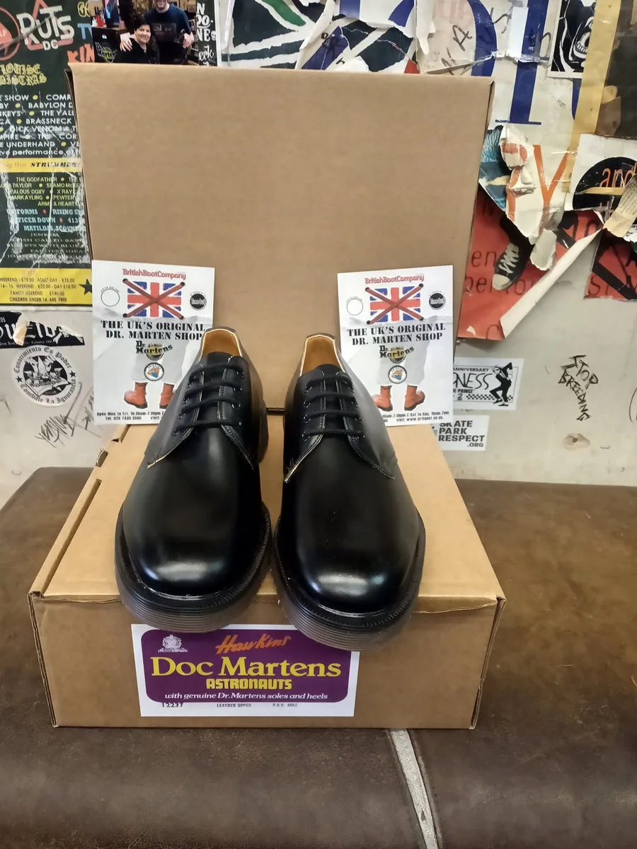 Hawkins Dr Martens 4 Eyelet Made in England Black Shoe Size 8