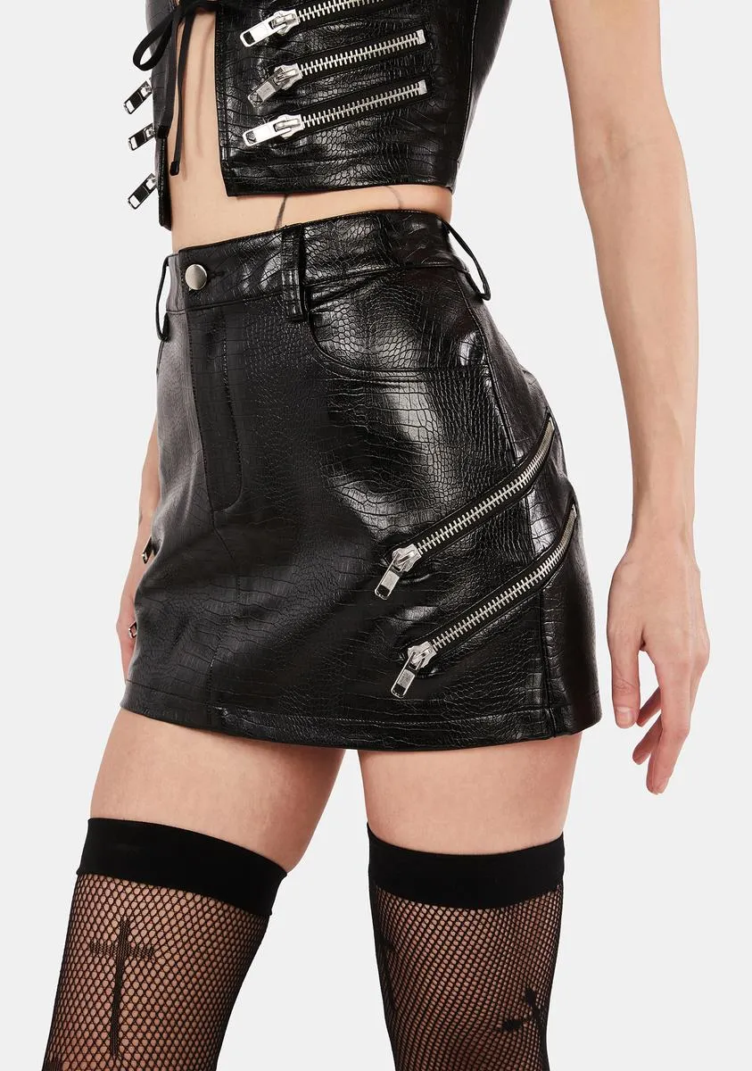 Hex Vegan Leather Skirt-