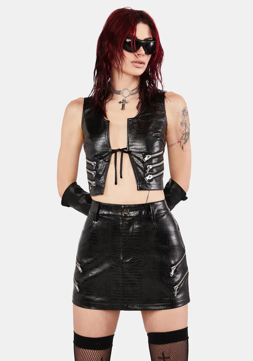 Hex Vegan Leather Skirt-