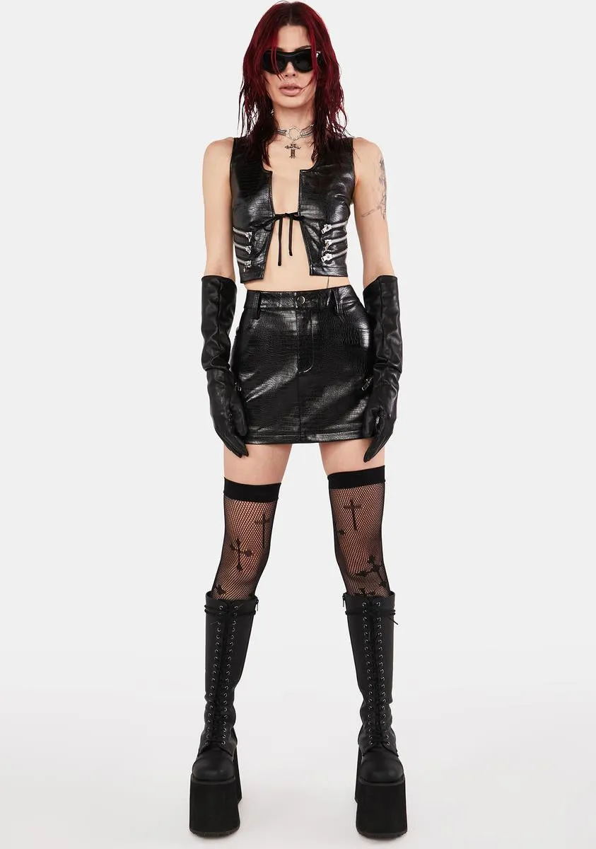 Hex Vegan Leather Skirt-