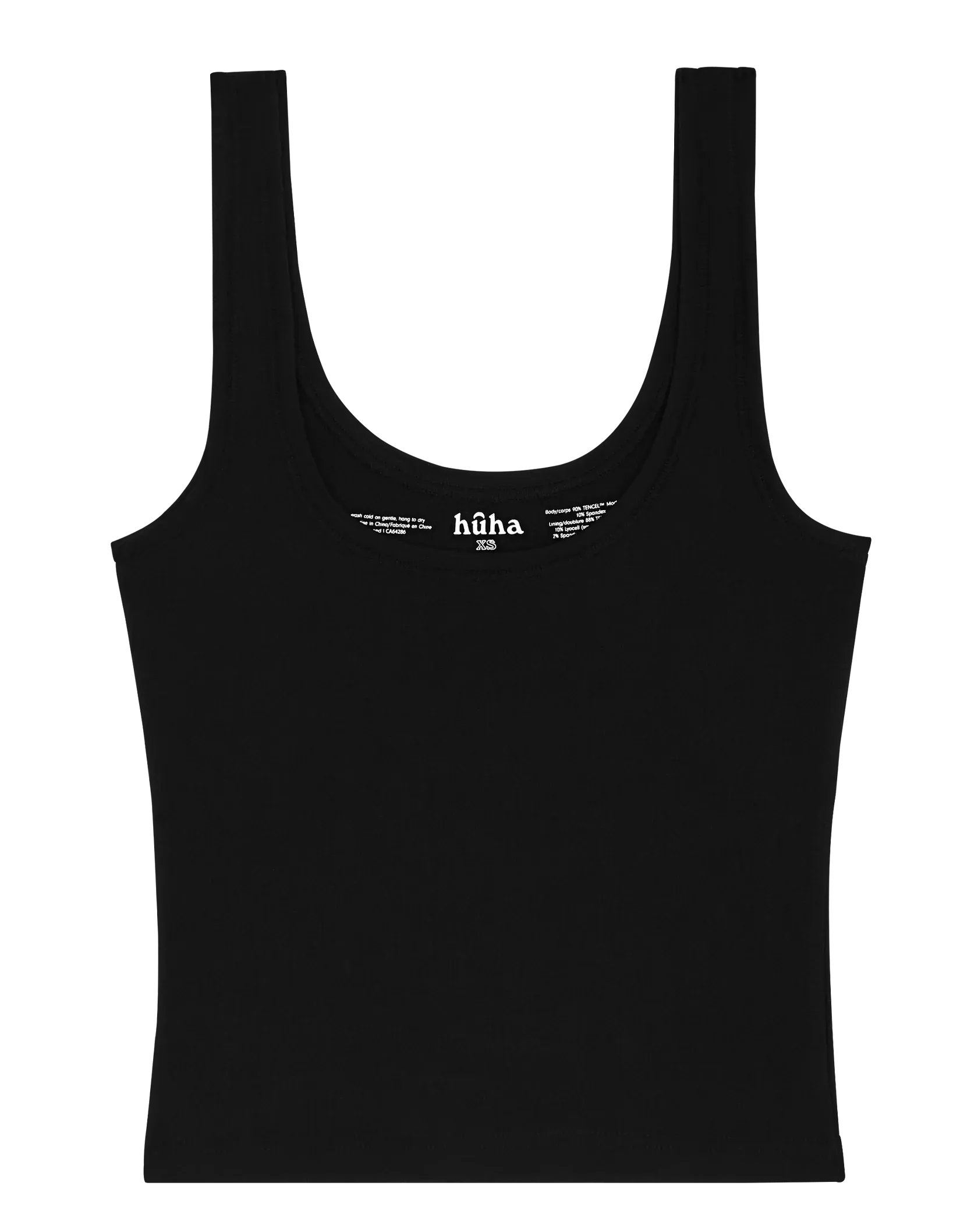 Huha Sporty Crop Tank | Black + Grey