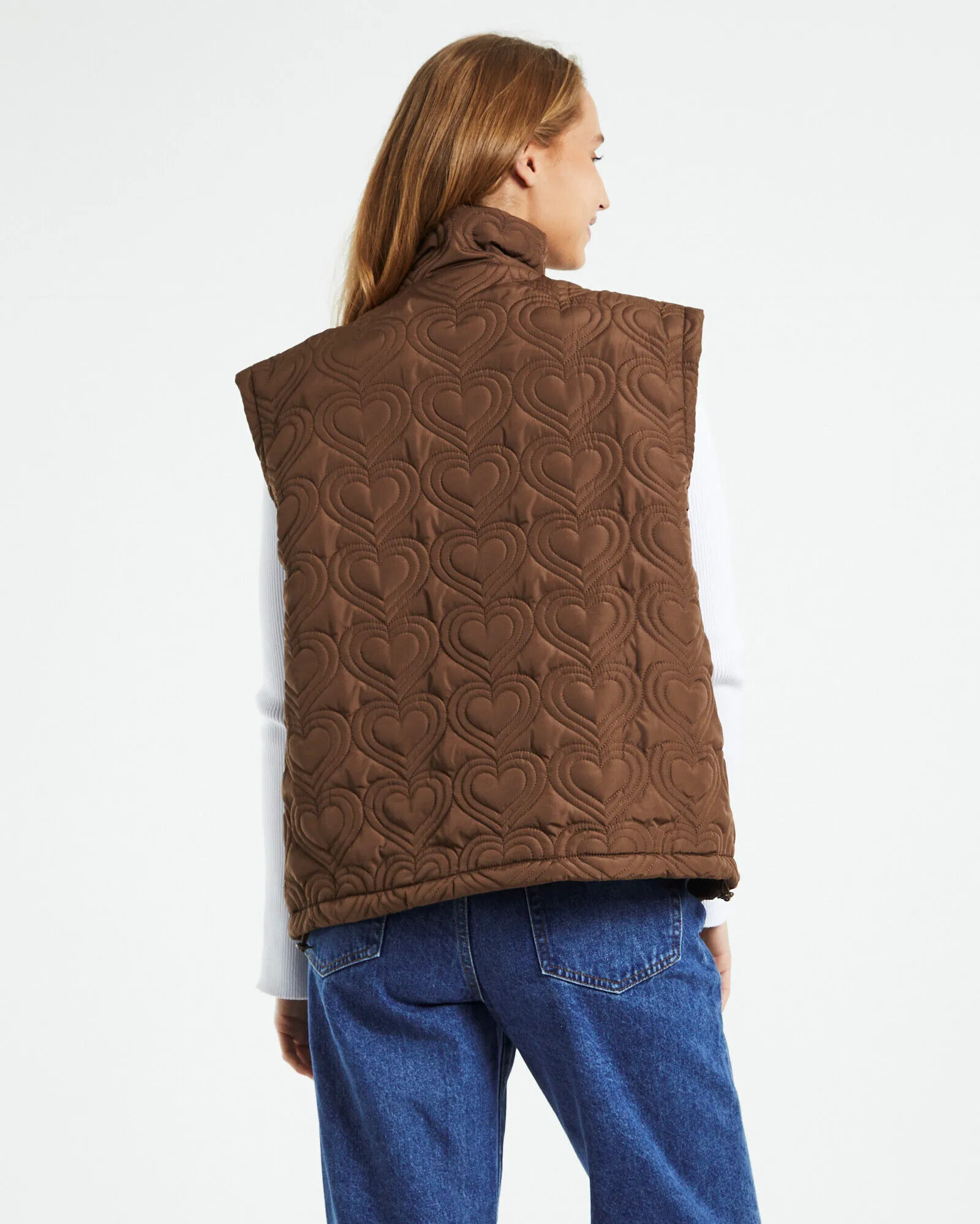 Insight Lala Heart Quilt Vest Chocolate Brown