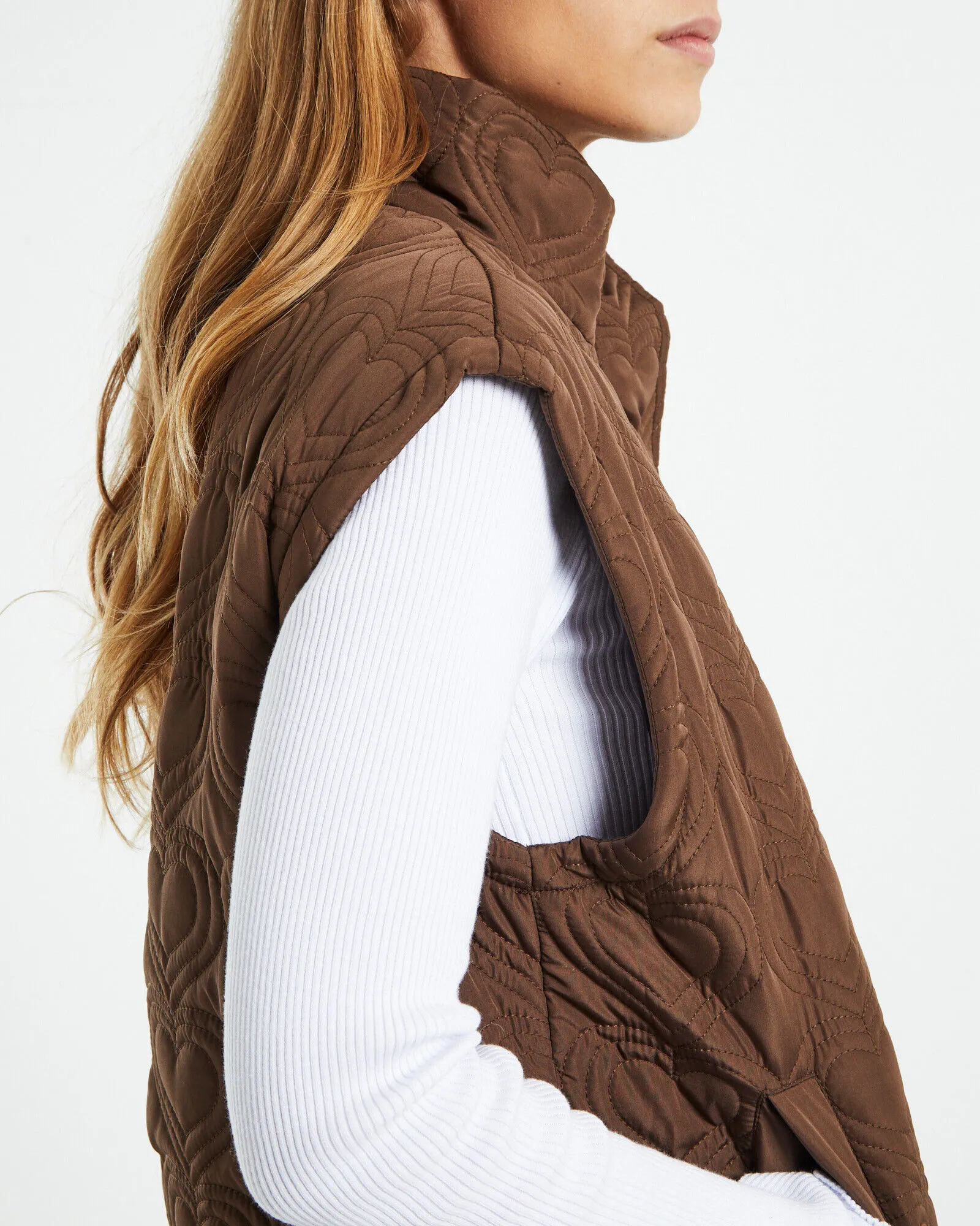 Insight Lala Heart Quilt Vest Chocolate Brown