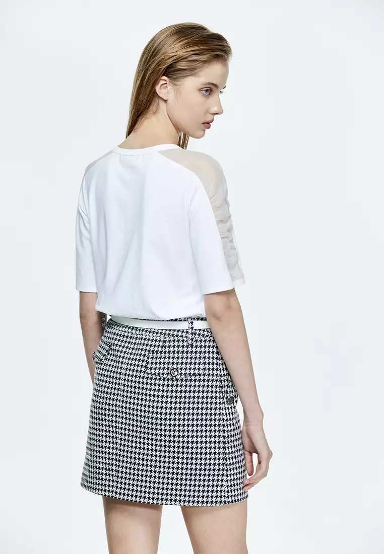 iROO Houndstooth Basic Skirt