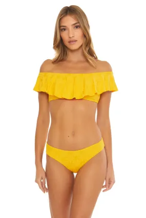 Joplin Jacquard Off Shoulder Bandeau Bikini Top