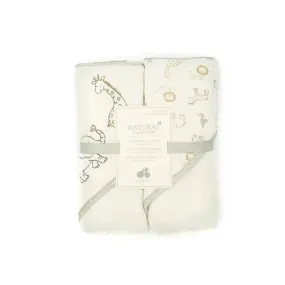 Just Born 2 Piece Giraffe Hooded Baby Towels