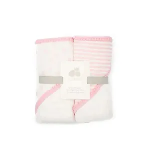 Just Born 2 Piece Pink Hooded Baby Towels