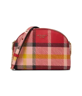 Kate Spade New York Morgan Museum Plaid Printed PVC Double Zip Dome Crossbody