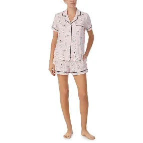 Kate Spade New York Short Sleeve Notch Short PJ Set Women's