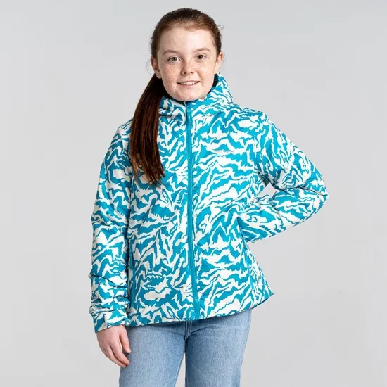 Kid's Aminda Insulated Jacket  - Scuba Blue Print | Craghoppers UK