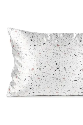 KITSCH Satin Pillowcase - White Terrazzo