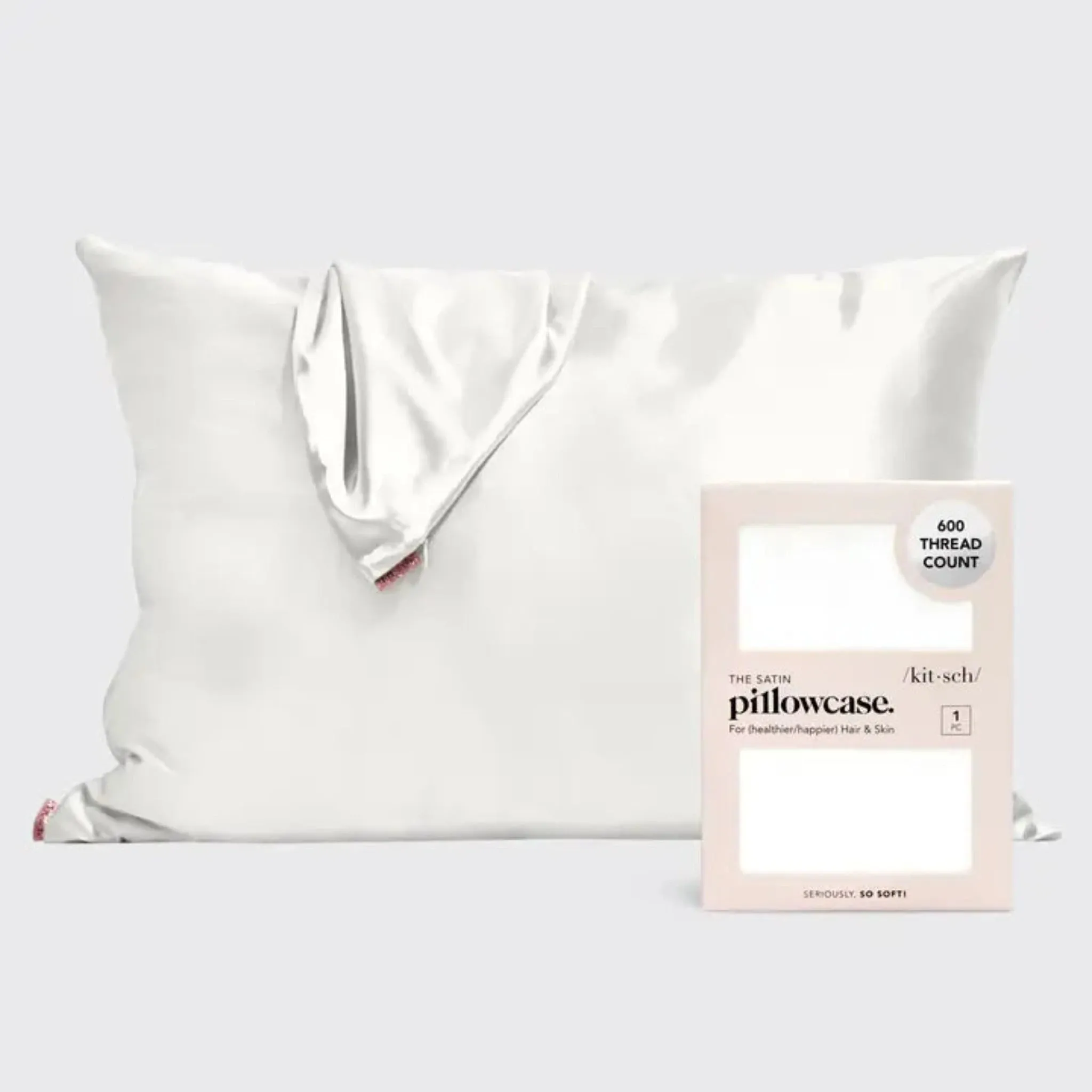 Kitsch Satin Standard Pillowcase - Ivory