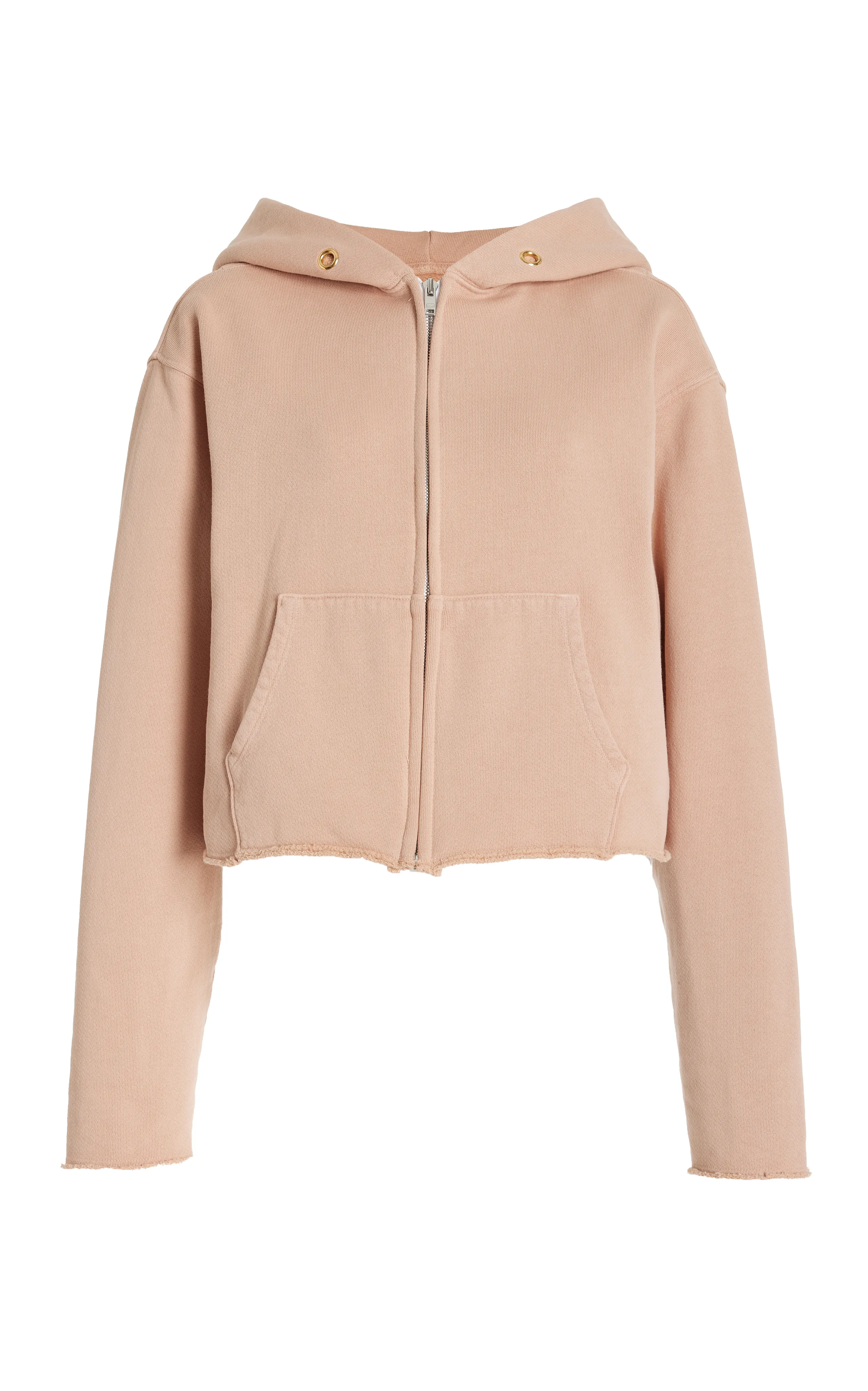 Les Tien Rosa Raw-Hem Cotton Hoodie