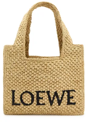 LOEWE X Paula's Ibiza logo mini raffia tote  -                         -                     -                