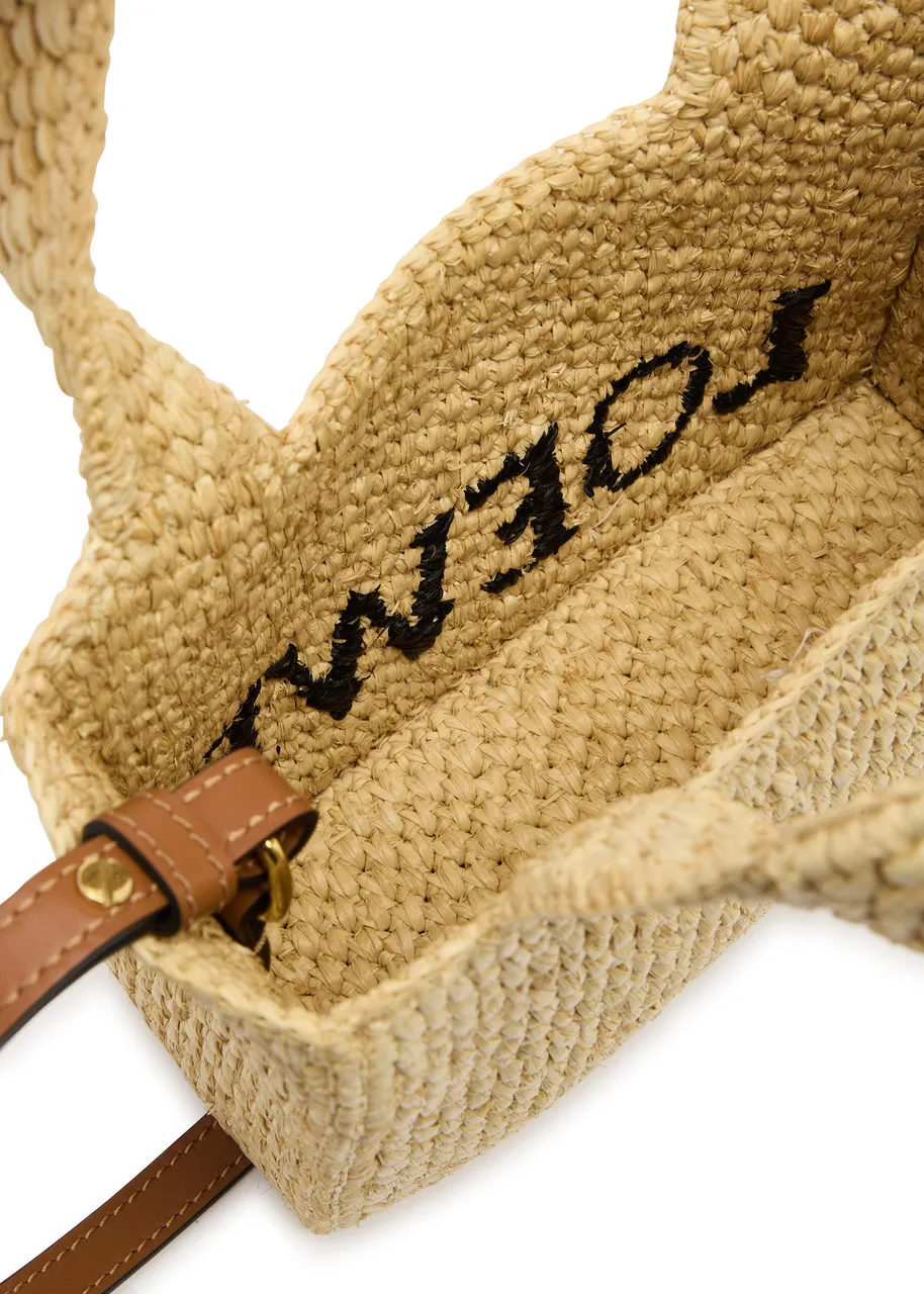 LOEWE X Paula's Ibiza logo mini raffia tote  -                         -                     -                