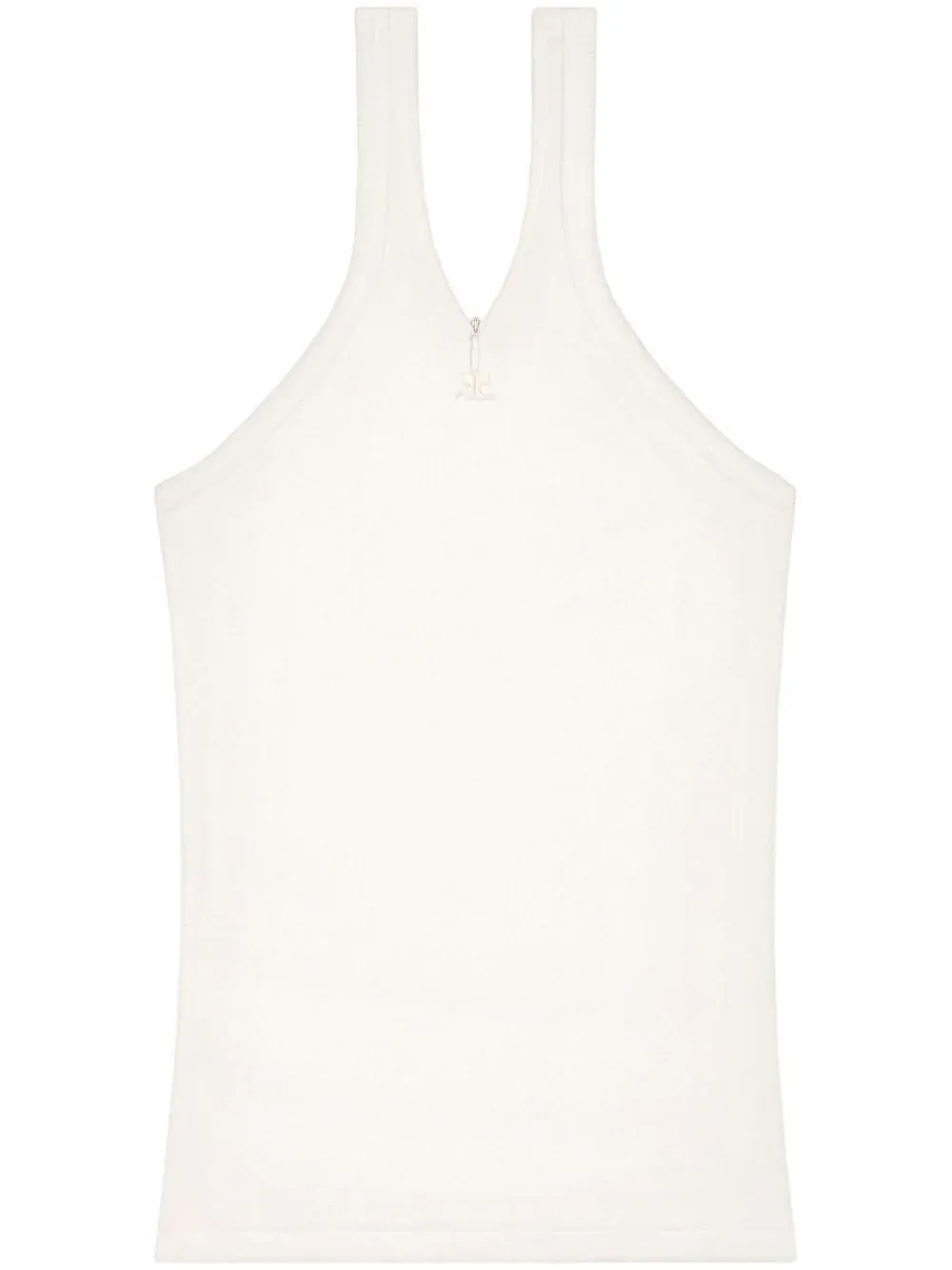 logo-embroidered ribbed tank top