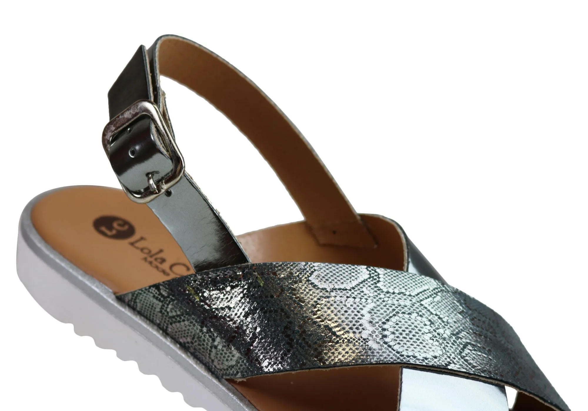 Lola Canales Gara Womens Comfortable Leather Sandals Made In Spain