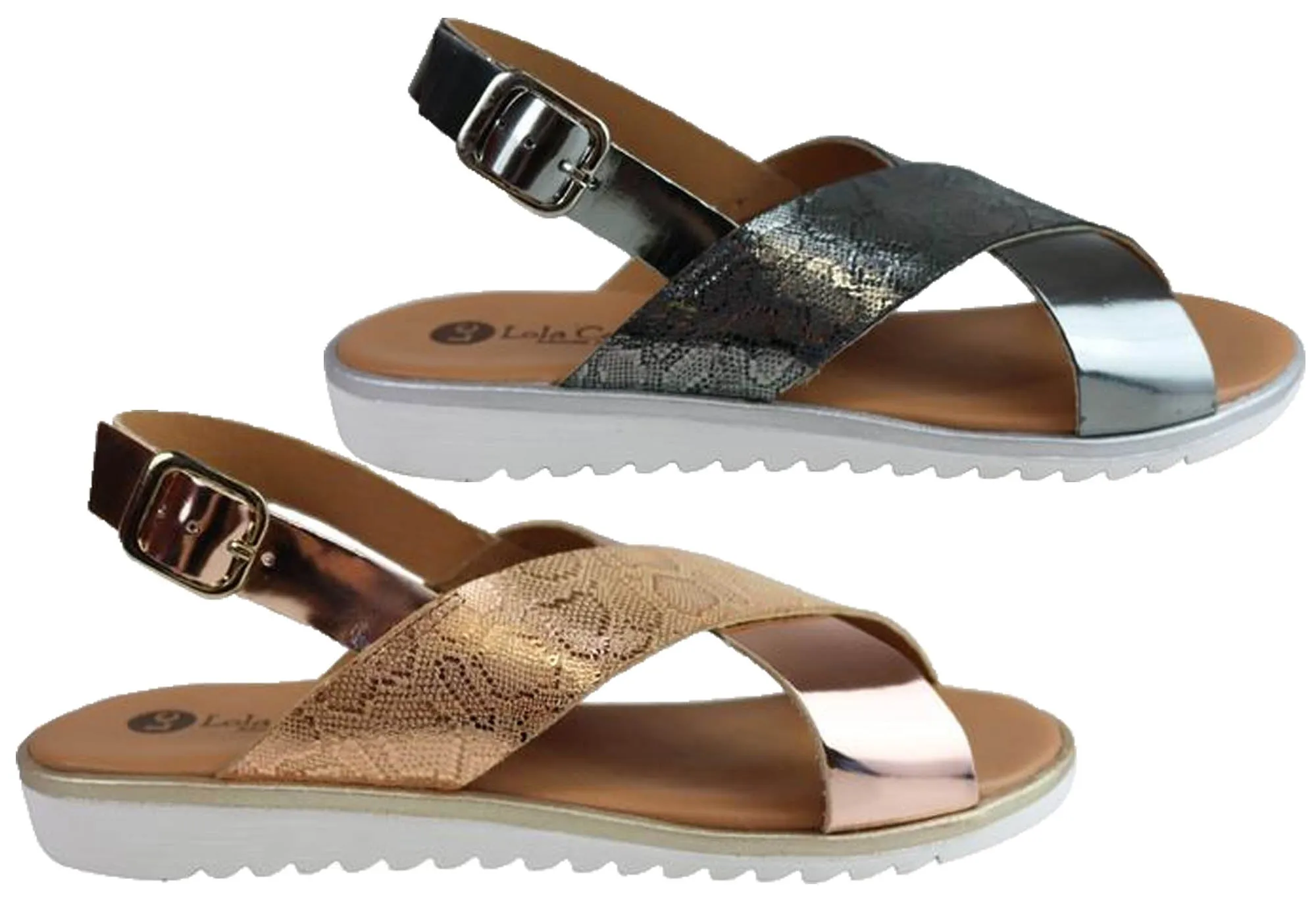 Lola Canales Gara Womens Comfortable Leather Sandals Made In Spain