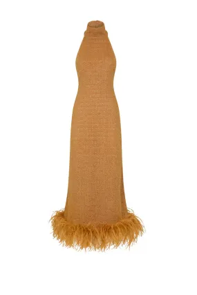 Lumiere Plumage Turtleneck Dress Toffee