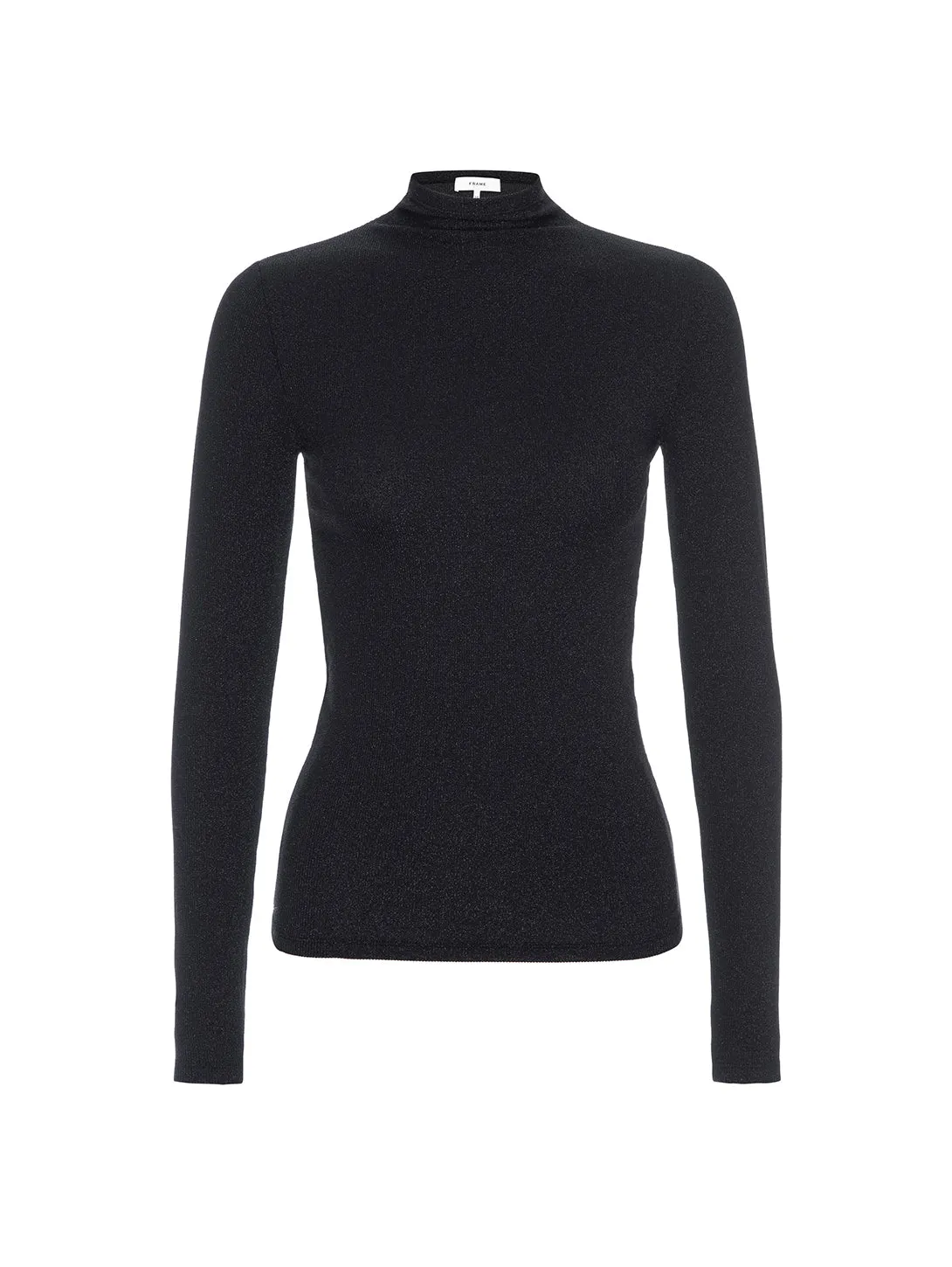 Lurex Turtleneck Top - Black