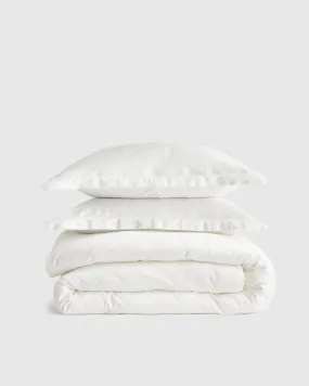 Luxury Organic Sateen Embroidered Duvet Cover Set