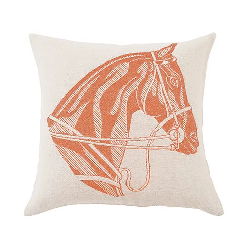 Mandarin Orange Horse Pillow, Right-Facing