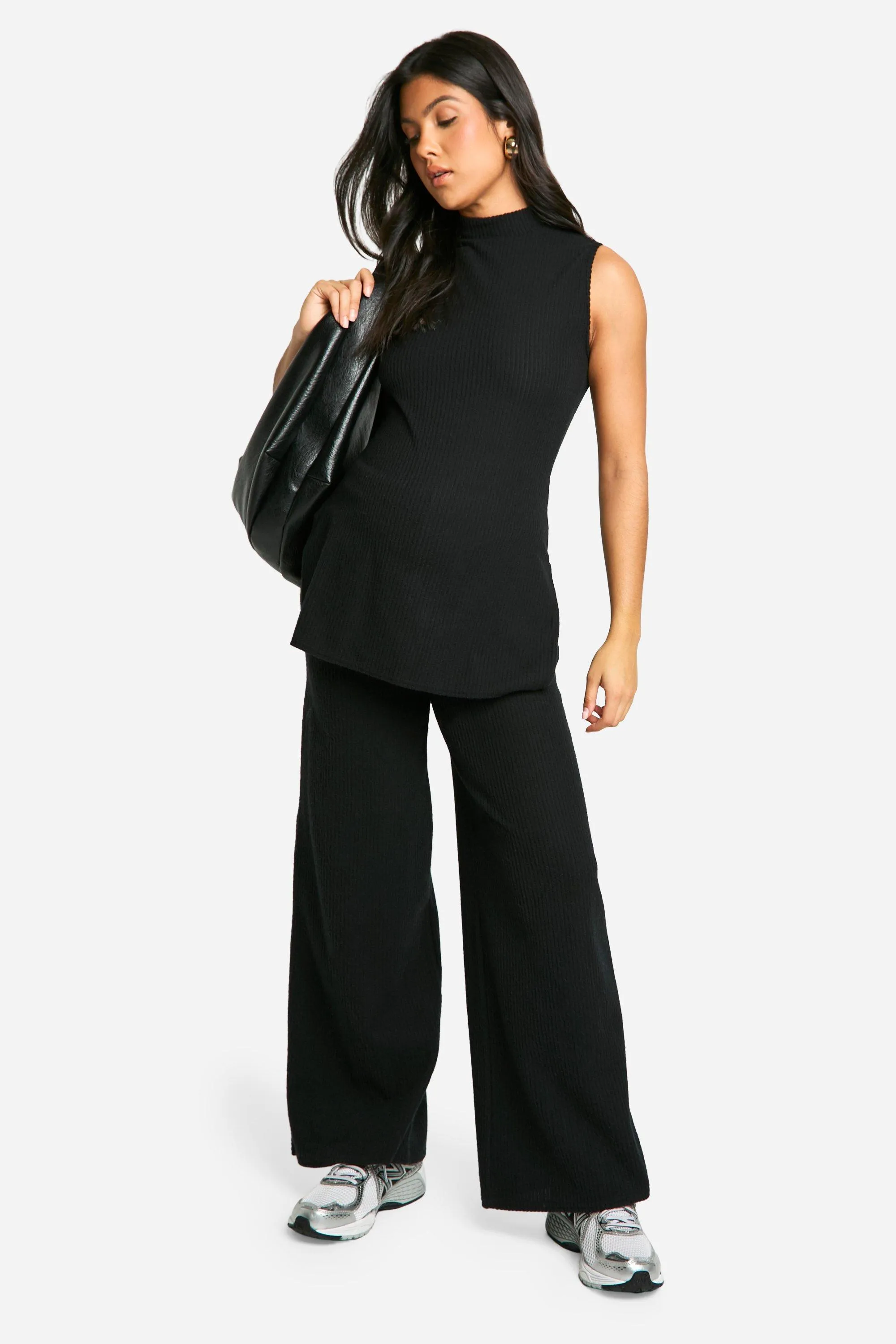 Maternity Soft Rib Wide leg Trousers