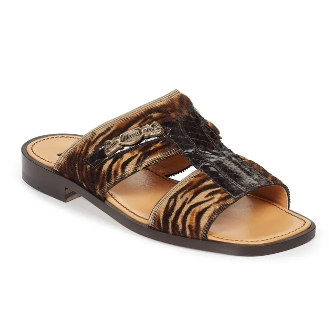 Mauri 1450 Savana Horse Hair & Snakeskin Sandals Brown (Special Order)