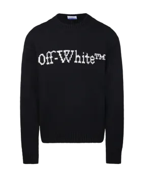 MEN OFF-WHITE BLACK COTTON PULLOVER WITH LOGO