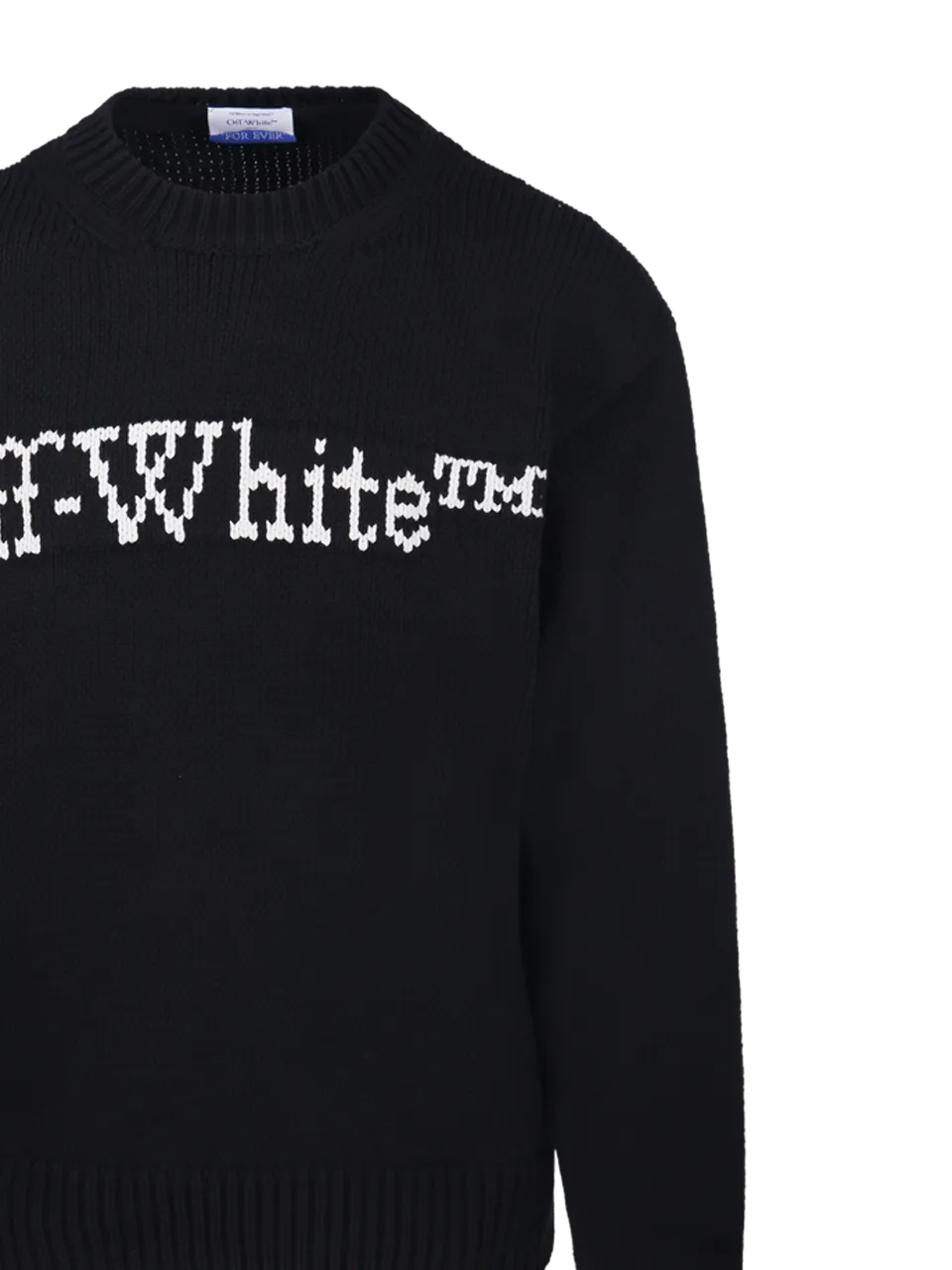 MEN OFF-WHITE BLACK COTTON PULLOVER WITH LOGO