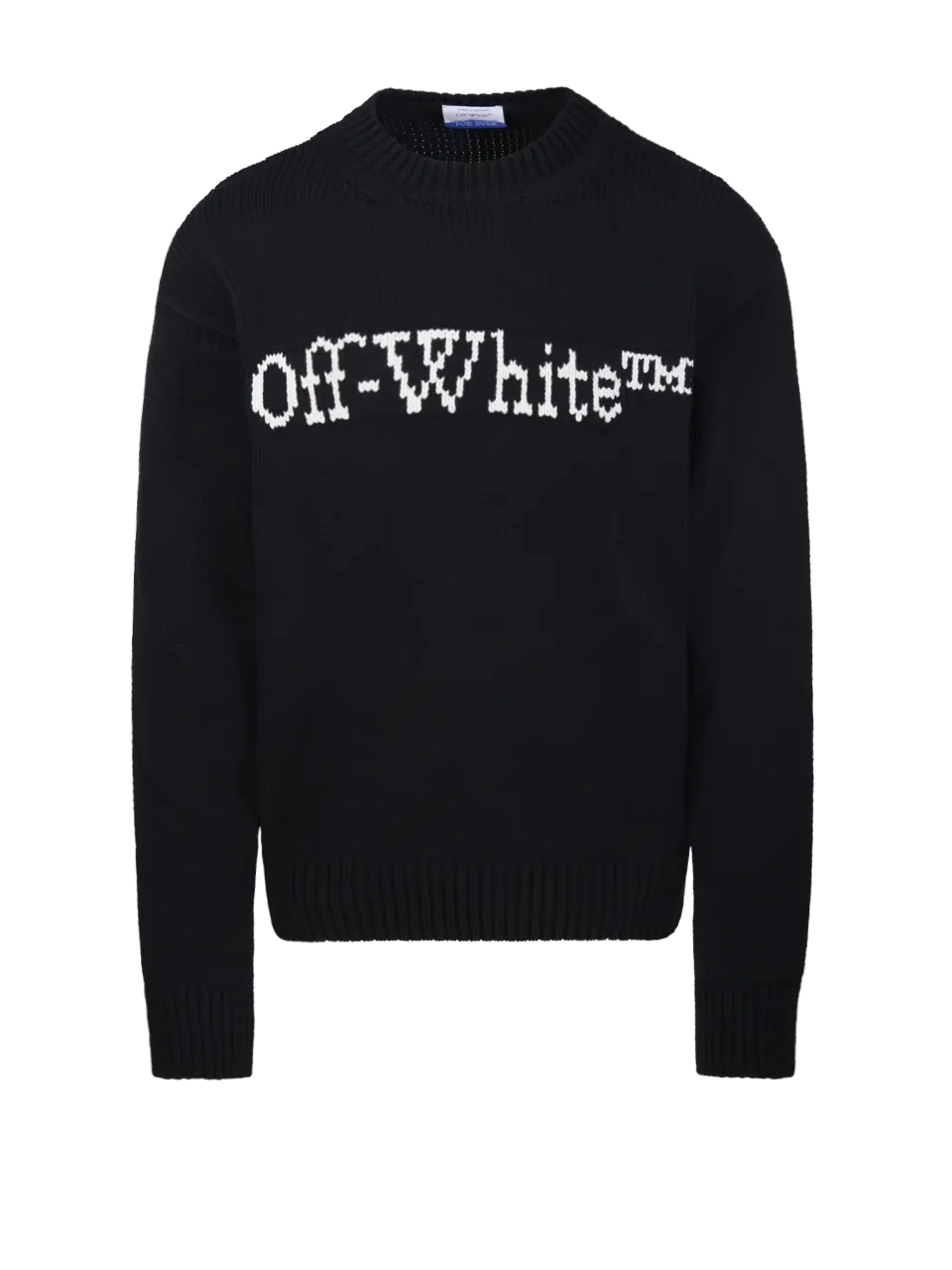 MEN OFF-WHITE BLACK COTTON PULLOVER WITH LOGO