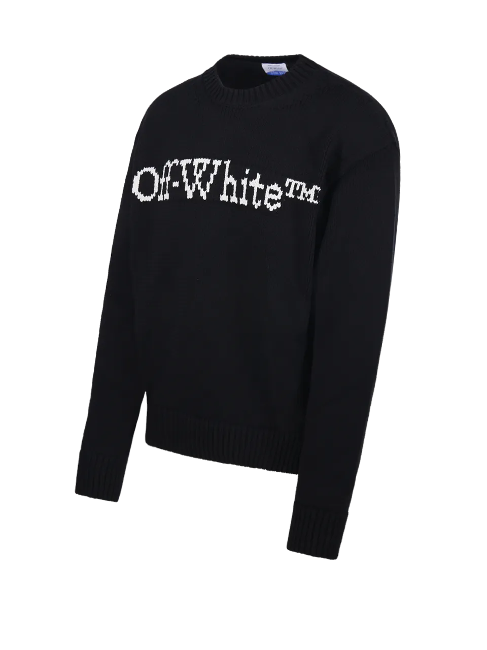 MEN OFF-WHITE BLACK COTTON PULLOVER WITH LOGO