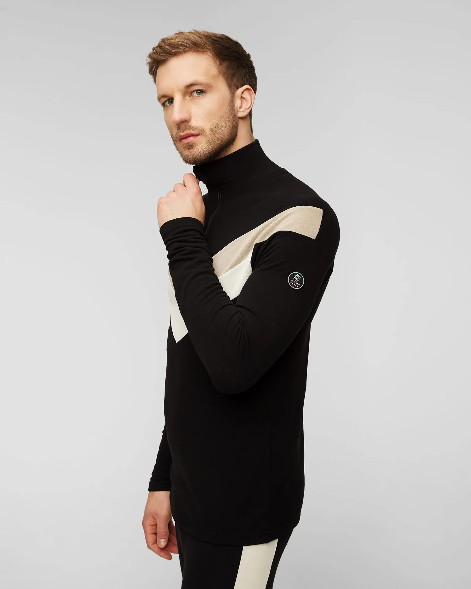 Men's black turtleneck with zip We Norwegians Voss 1662-99