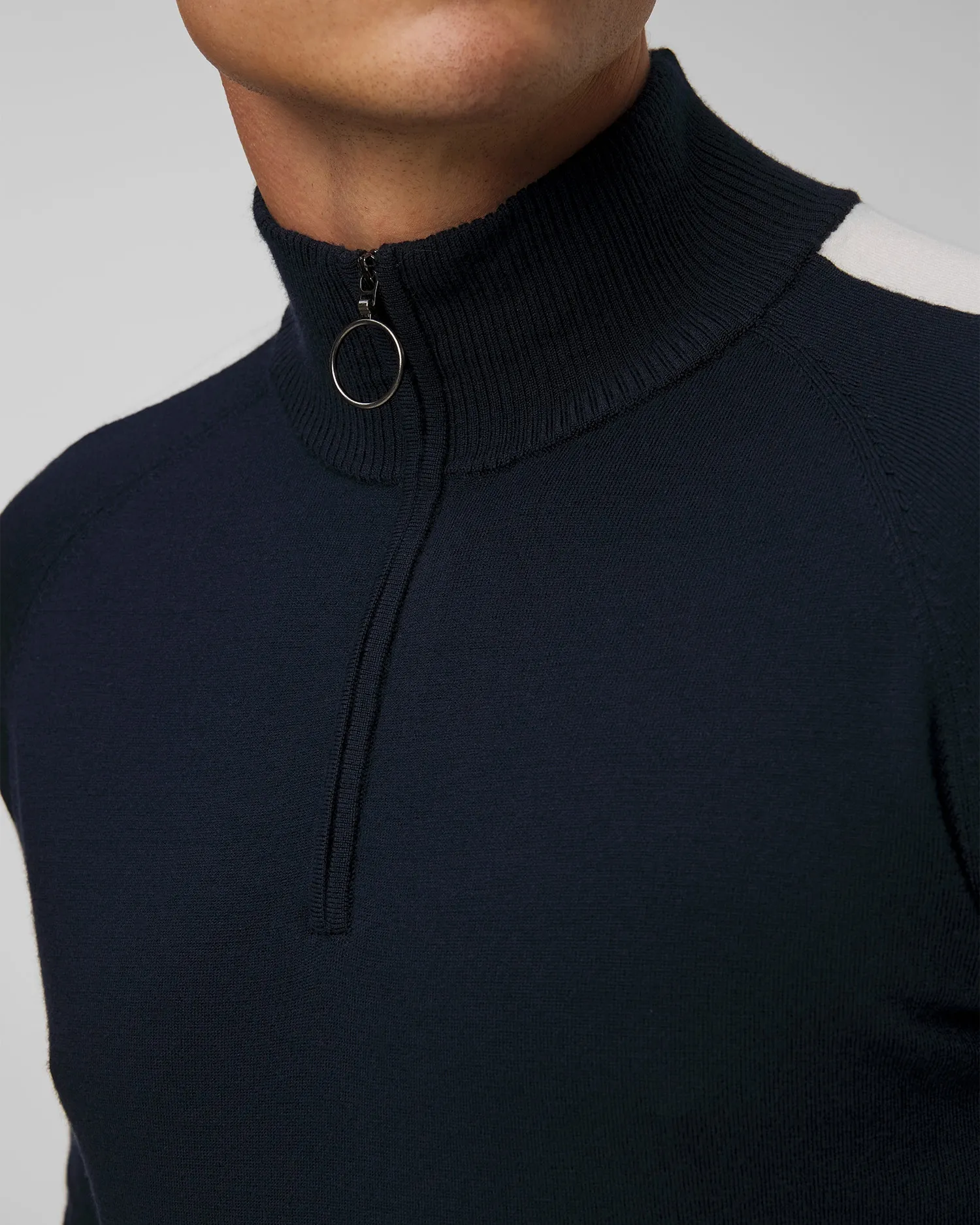 Men's navy blue turtleneck with a zipper We Norwegians Varden 2025-60