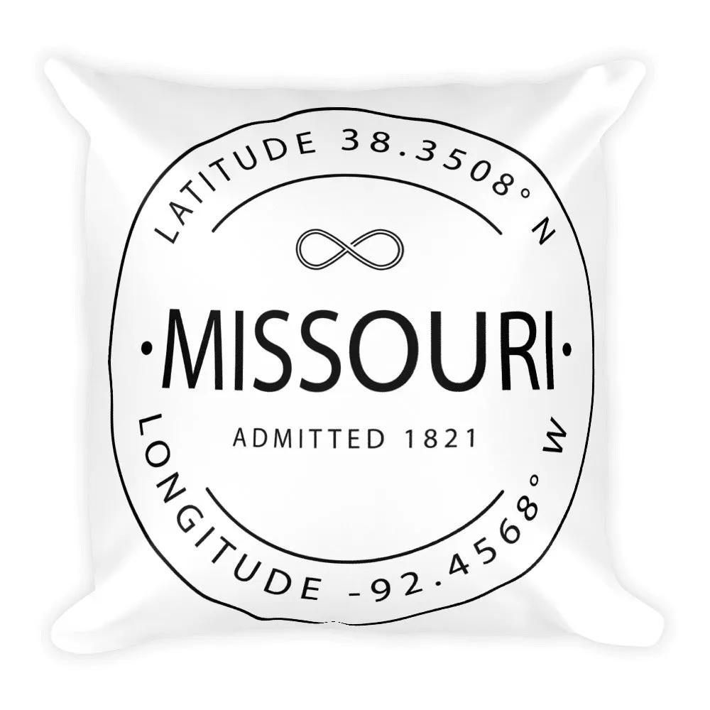 Missouri - Throw Pillow - Latitude & Longitude