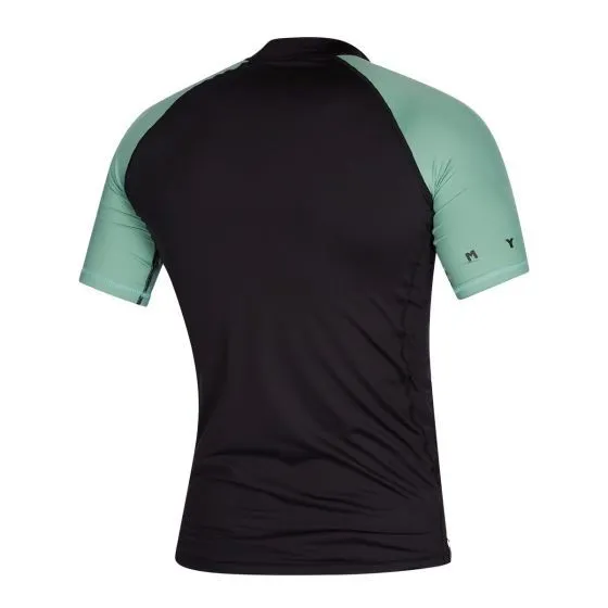 Mystic Crossfire Mens Short Sleeve Rash Vest - Sea Salt Green